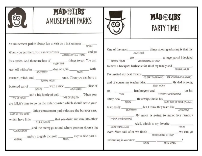 Mad Libs example